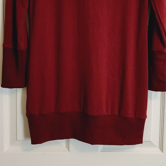 MEROKEETY Burgundy Long Gold Snap Cardigan Sweater Size M - Picture 8 of 12